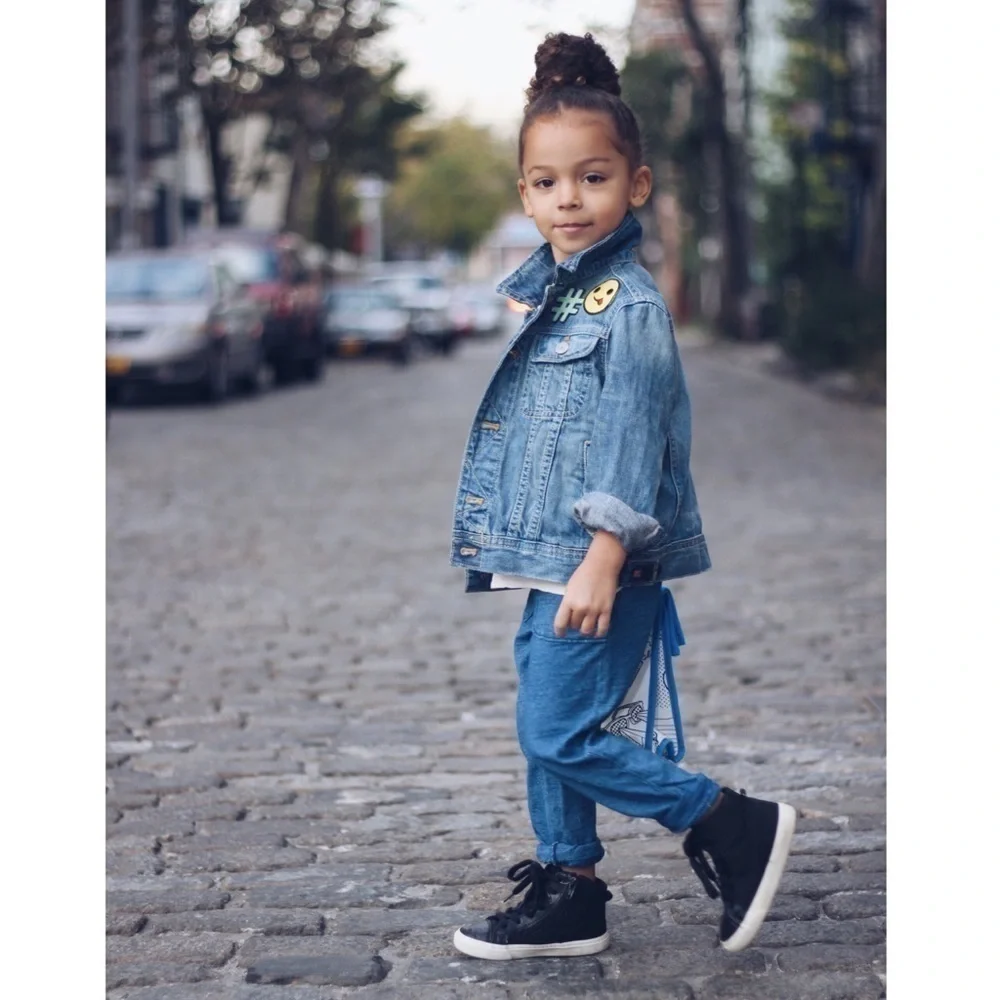 Gap Kids x ED Light Wash Patch Denim Jacket Girls
